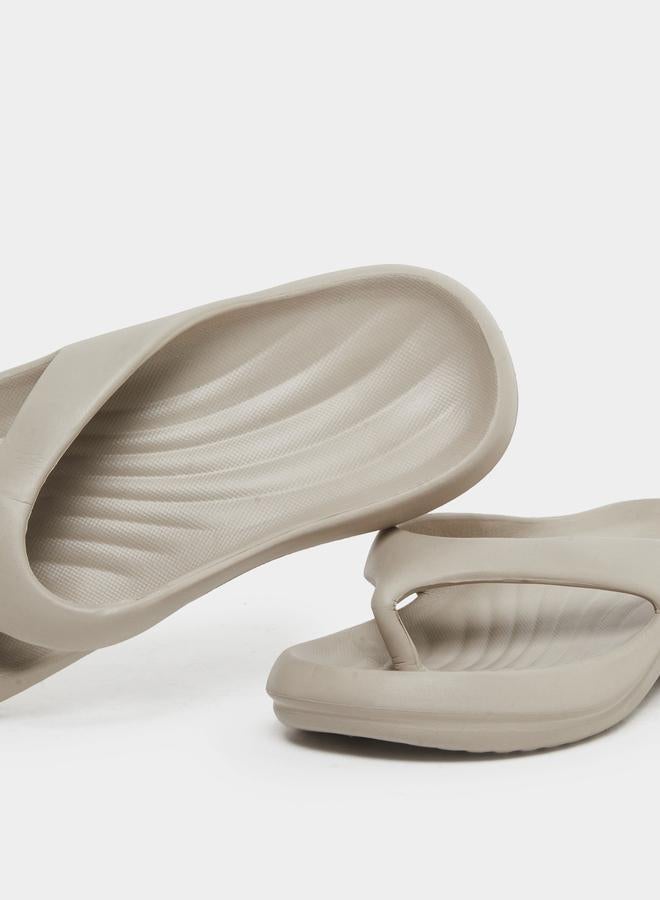 Styli Beige Comfort Slip On Flip-Flops - Image 3