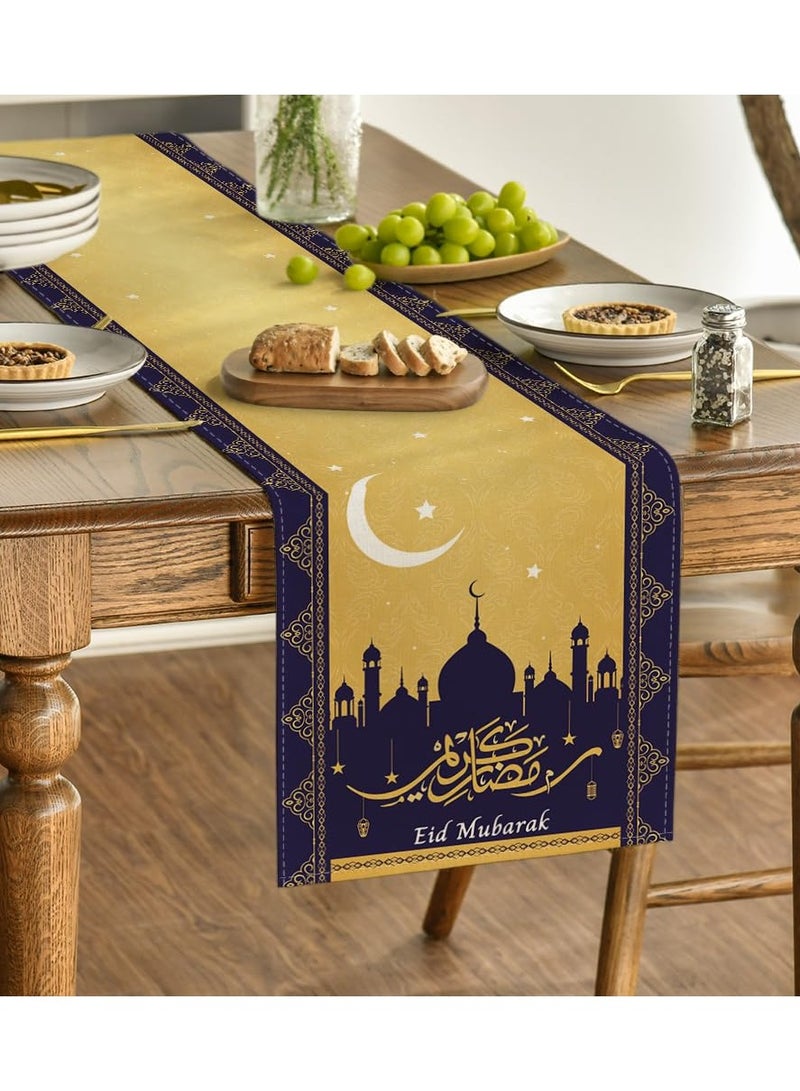 ليكتو كافت مفرش طاولة مع 4 مفارش لرمضان والعيد، 183 × 33 سم (72 × 13 بوصة) لتزيين الطاولة لغرفة المعيشة، وتزيين طاولة الطعام في المطبخ، وديكور المنزل - Image 4