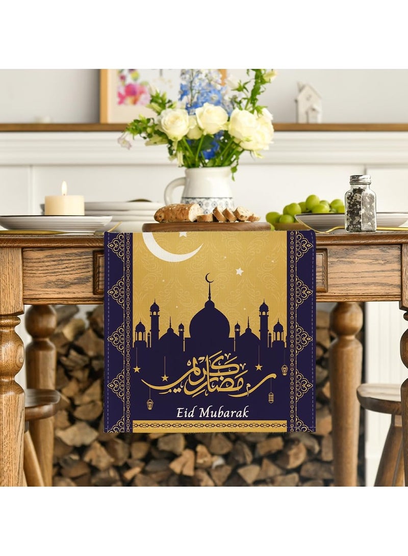 ليكتو كافت مفرش طاولة مع 4 مفارش لرمضان والعيد، 183 × 33 سم (72 × 13 بوصة) لتزيين الطاولة لغرفة المعيشة، وتزيين طاولة الطعام في المطبخ، وديكور المنزل - Image 5