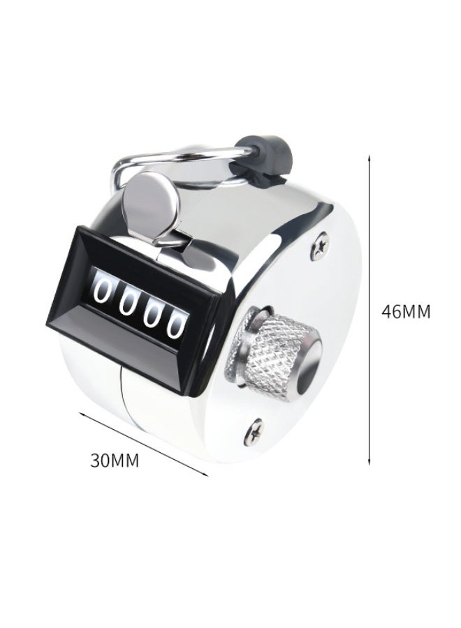 Metal Handheld Tally Counter, 4-Digit Number Clicker Counter, Hand Mechanical Pitch Counters for Coaching, Knitting, People, Lap, Fishing, Golf and Row - Image 2