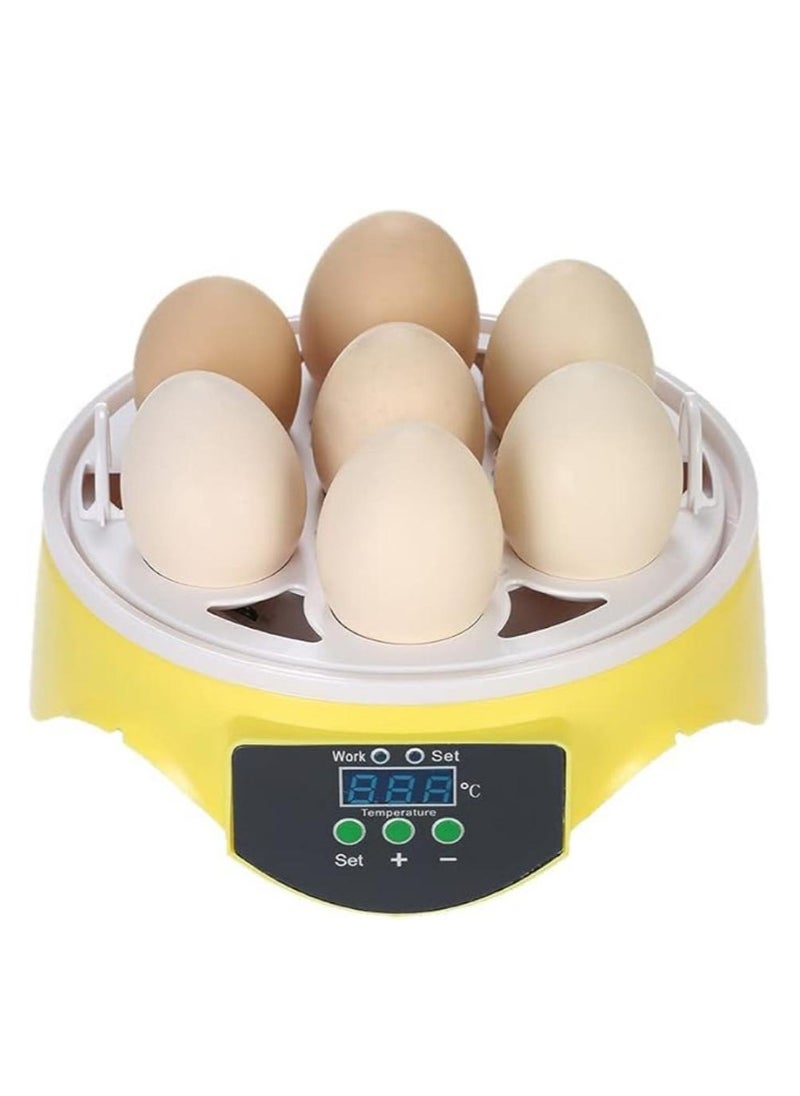 Generic - 7 Eggs Automatic Temperature Control Incubator Mini Digital Egg Incubator Hatcher Transparent Eggs Hatching Machine Yellow - Image 1