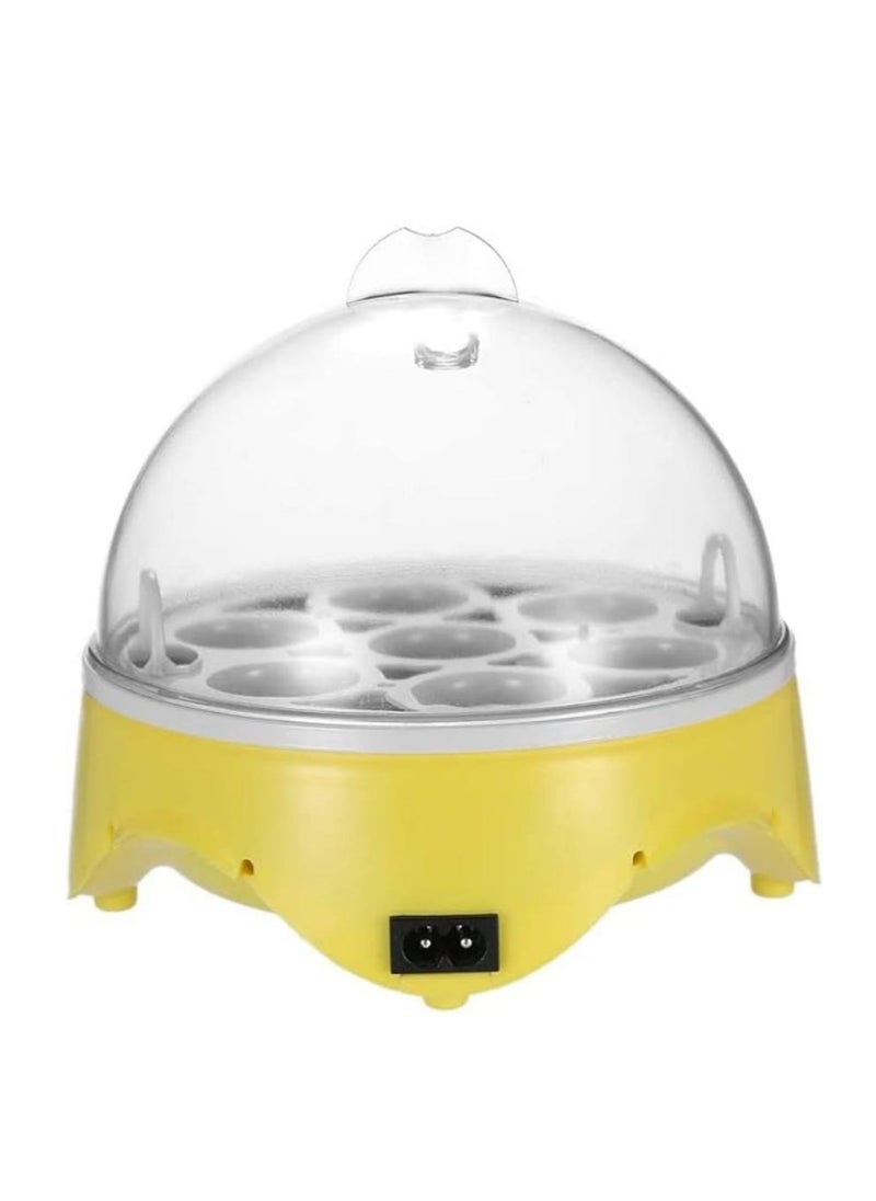 Generic - 7 Eggs Automatic Temperature Control Incubator Mini Digital Egg Incubator Hatcher Transparent Eggs Hatching Machine Yellow - Image 1