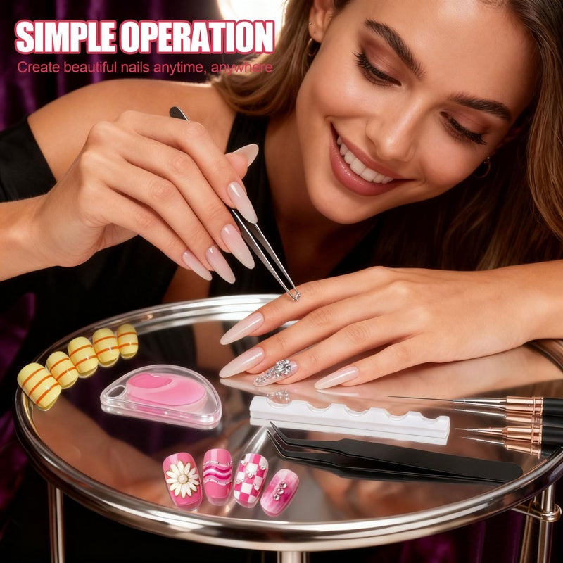 Artdone Nail Striping Tape Lines Kit With Nail Art Pens Dotting Tools And Liner Brushes For Gel Polish Small Detail Drawing Design Paint - Image 2