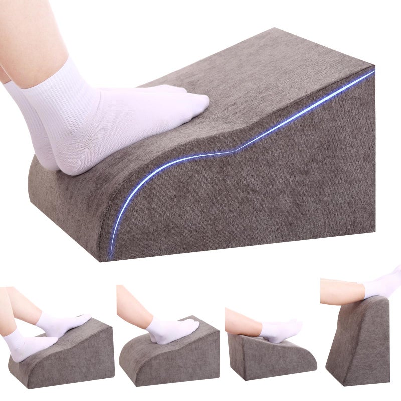 Opuvidity Foot Rest for Under Desk at Work, Ergonomic Under Desk Footrest with Washable Cover for Office, Home & Gaming Leg Elevation Pillow Dark Gray - Image 1
