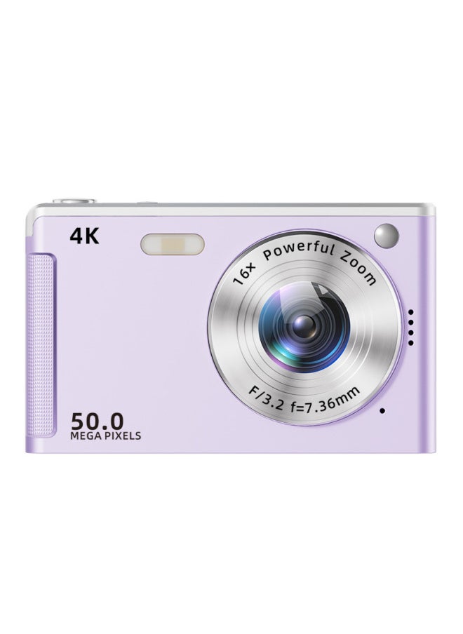 Generic - Ccd HD 4K Pixel Digital Camera Student Entry Mini Card Machine Home Shooting Camera-Color:M08 Hd Large Screen Camera-pink + 32g High-speed Memory Card + Card Reader - Image 1
