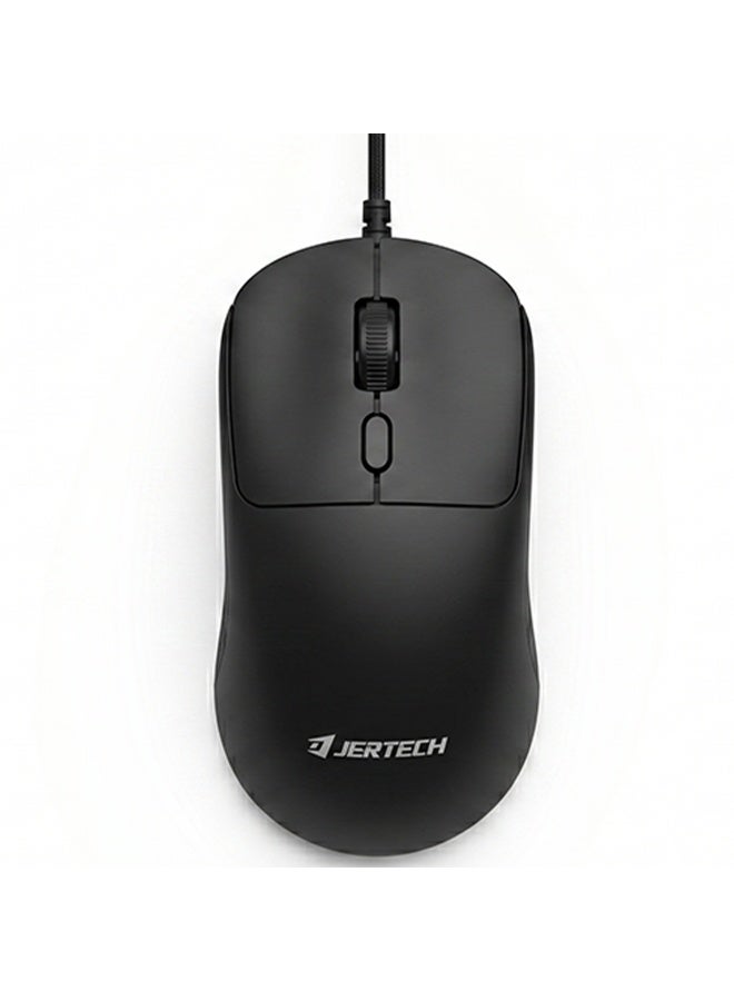 JERTECH M120 Wired Office Mouse – Silent Click – Adjustable DPI (600/1200/1600) – Fast Response – USB – Professional Design – Black - Image 1