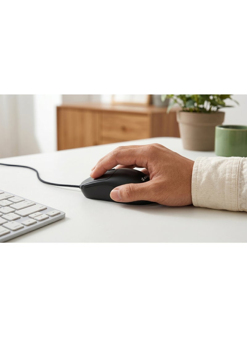 JERTECH M120 Wired Office Mouse – Silent Click – Adjustable DPI (600/1200/1600) – Fast Response – USB – Professional Design – Black - Image 3