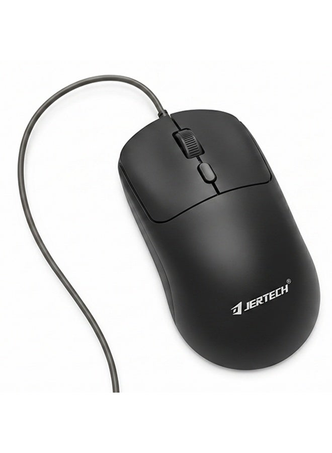 JERTECH M120 Wired Office Mouse – Silent Click – Adjustable DPI (600/1200/1600) – Fast Response – USB – Professional Design – Black - Image 4
