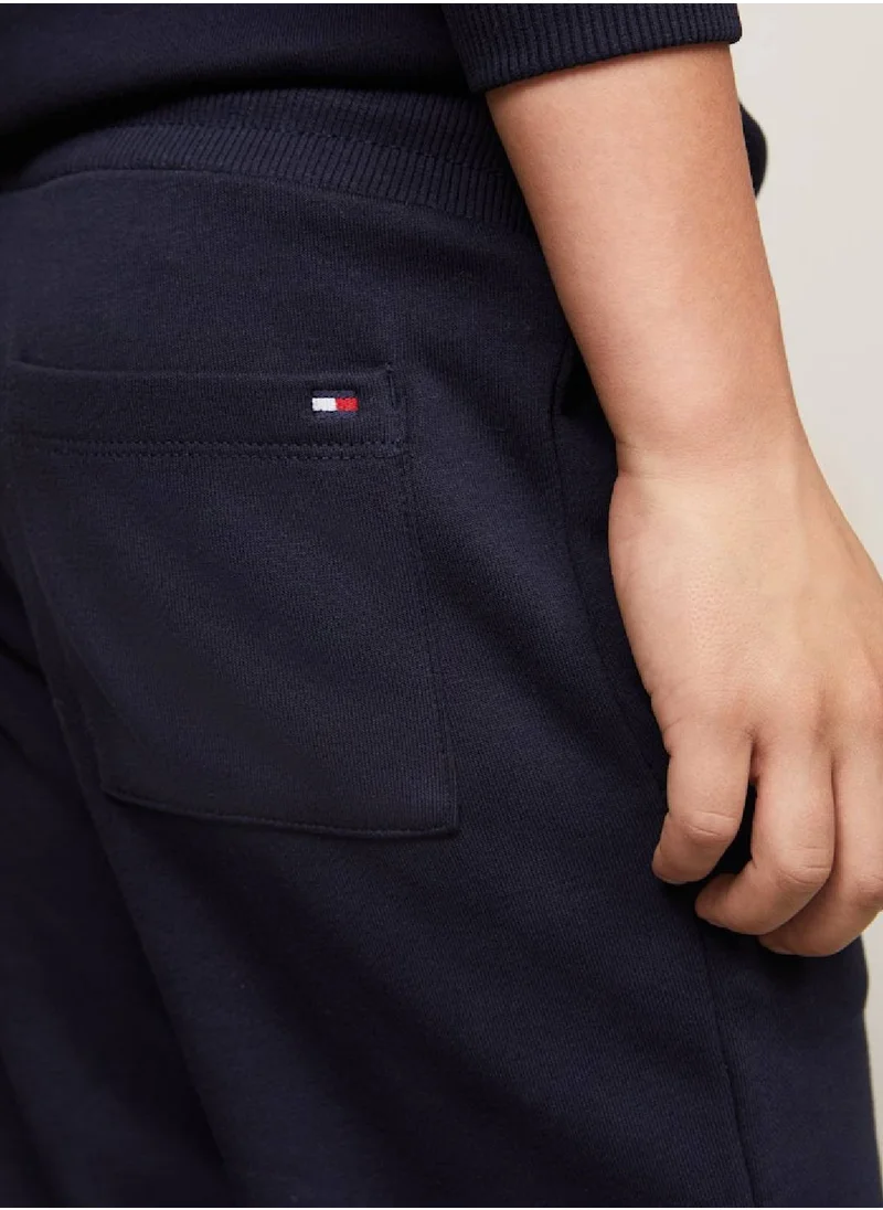 TOMMY HILFIGER Boys' Monotype Flock Regular Sweatshorts - Cotton, Blue