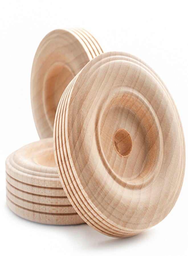 Pinehurst Crafts Treaded Wooden Toy Wheels, 2-1/2 Inch Diameter x 3/4-Inch Thick (3/8-Inch Hole), Pack of 8 - Image 2