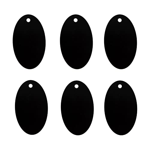StayMax Oval Stamping Blanks with Hole Aluminum Blank Tags 25 Pack Black