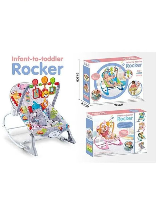 Cool Baby Baby Rocking Chair Baby Multi-Function Music Vibration Rocking Bed Lightweight Foldable Children Rocking Rocking Chair To Coax Baby Recliner  - Image 5