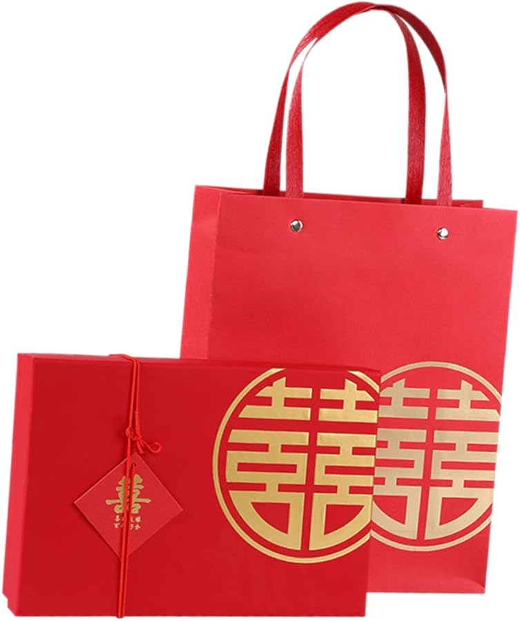 صندوق تذكارات الزفاف الصيني كبير الحجم للحلوى والزهور والهدايا - Image 2