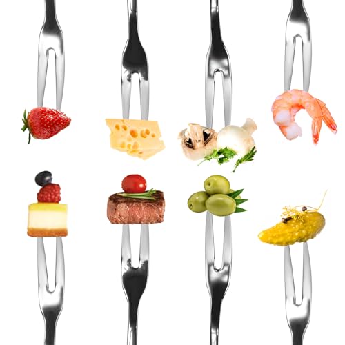 YOLOPARK 6 Pack Fruit Stainless Steel Pickle Forks, 4.84 Inch Small Cocktail Forks for Olive Appetizer Dessert Seafood, Gifts for Women in Her Birthday Anniversary Valentines Mother’s Day - Image 2