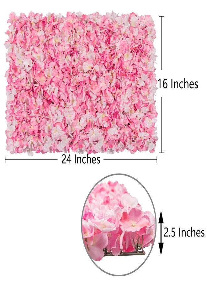 U'Artlines Flower Wall Panel Set, U'Artliens Artificial Wall Flower Backdrop 24x16 Inch 3D Silk Hydrangea Rose Floral Panel for Photo Background Home Party Wedding Backdrop Decoration (2pcs, Pink) - Image 3