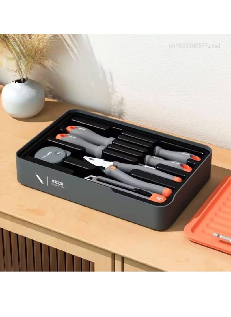 Deli H1001-ADEF Tools Home Layered Toolbox Hardware Tool Set Stacked Storage Box Multi-function Storage Box