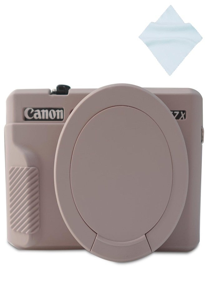 يساو جراب كاميرا Yisau G7X Mark II، غطاء عدسة قابل للإزالة من السيليكون لكاميرا Canon PowerShot G7X ii، ملحقات G7X، جراب خفيف الوزن من المطاط والسيليكون الناعم - رمادي فاتح - Image 1