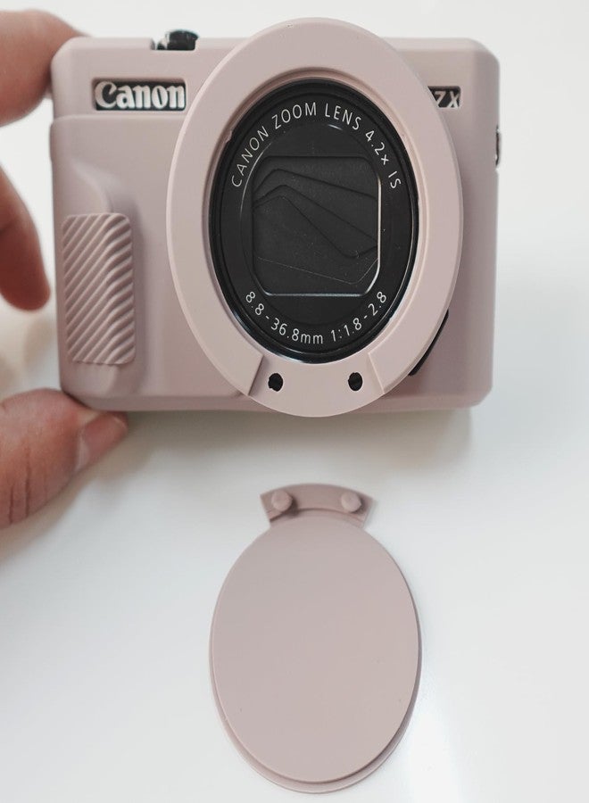 يساو جراب كاميرا Yisau G7X Mark II، غطاء عدسة قابل للإزالة من السيليكون لكاميرا Canon PowerShot G7X ii، ملحقات G7X، جراب خفيف الوزن من المطاط والسيليكون الناعم - رمادي فاتح - Image 2