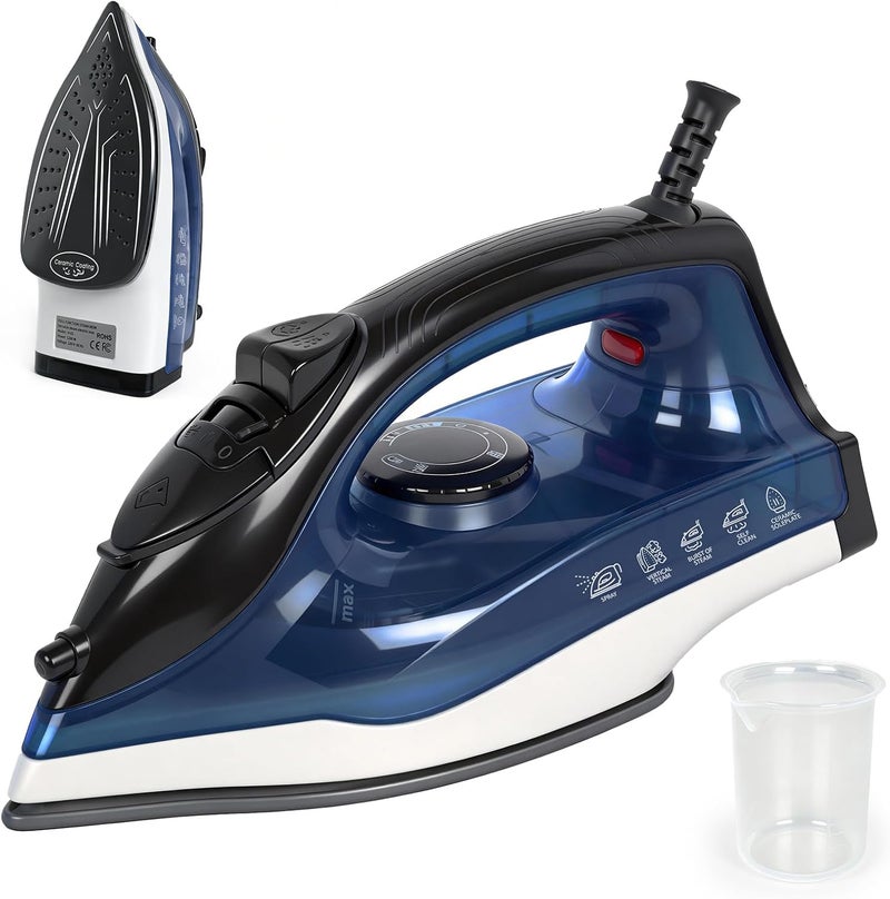 nafas Ceramic Soleplate Steam Iron, 1200 Watts, With Three Steam Settings and an Automatic Cleaning Function, Household Iron Suitable for Professionals, Beginners & Home Use - Image 1