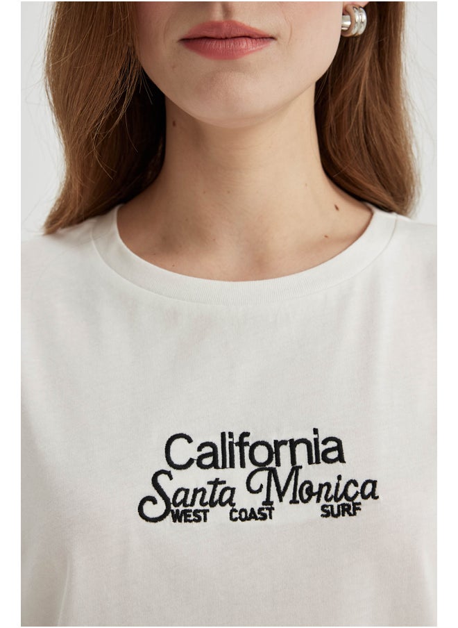 DeFacto - Woman Regular Fit Crew Neck Knitted Short Sleeve T-Shirt - Image 1