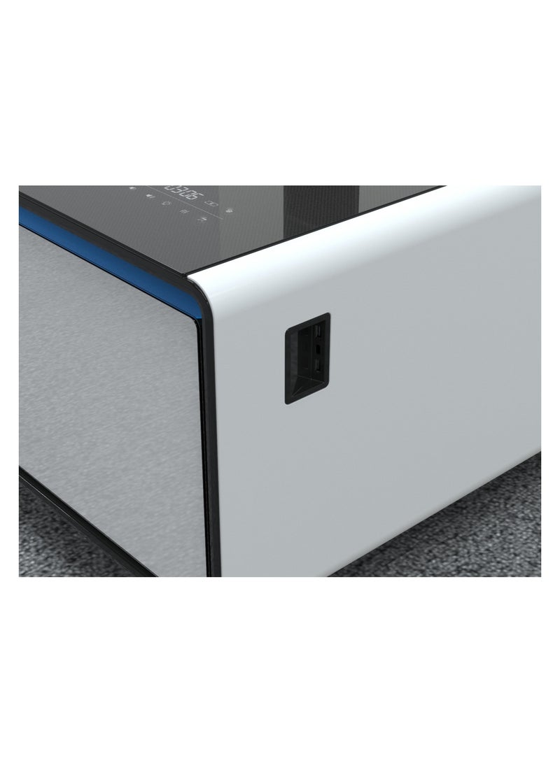 STAR TRACK 135L Smart Touch Table Fridge with Compressor Cooling, Dual Doors, Wireless & USB Charging, Bluetooth Surround Speakers, LED Control Panel, for Home, Bedroom, Office 135 L ST-TMT-135L(PW) Pearl White - Image 5