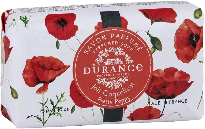 Durance Les Eternelles Pretty Poppy Perfumed Soap Bar 125g Enriched With Sweet Almond Oil Creamy Delicately Scented Lather For Normal Sensitive Skin