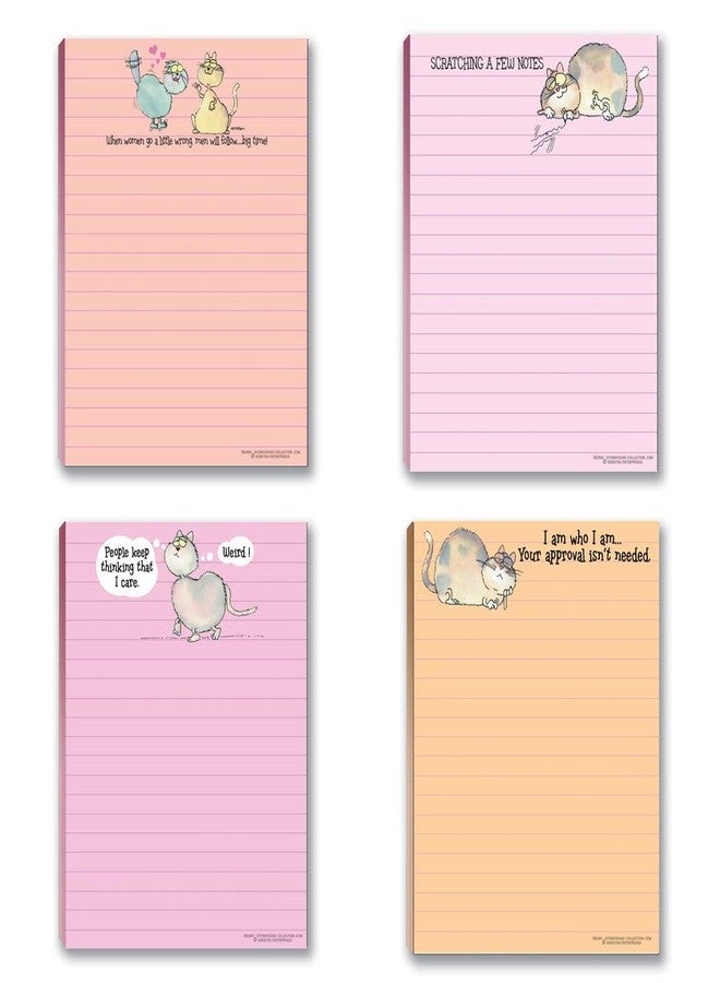 Stonehouse Collection Cat Notepads - 4 Assorted Funny Cat Note Pads - USA Made (Cat) - Image 1