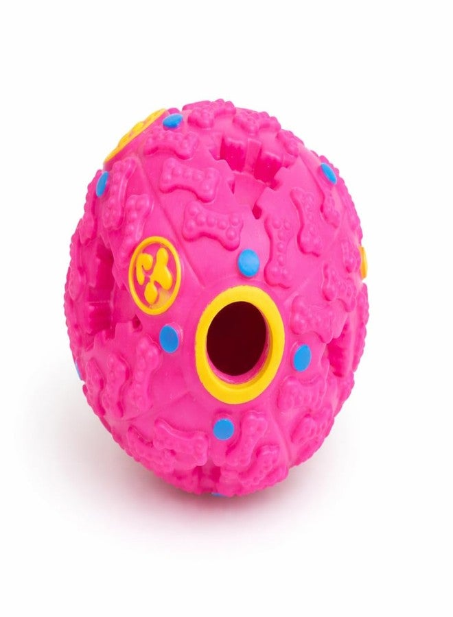 KRYPTO_PETCARE Interactive Dog Toy Ball Squeaky Treat Ball Dispenser | Durable Dog Toy for Playing, Training & Chewing | Training Toys for Dogs and Cats (Pink, Large) - Image 1