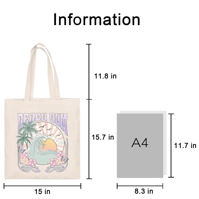 Kimoli Canvas Tote Bag Aesthetic Cute Beach Bag Reusable Grocery Shopping Bags Totes for Women Inspirational DM12C - Image 2