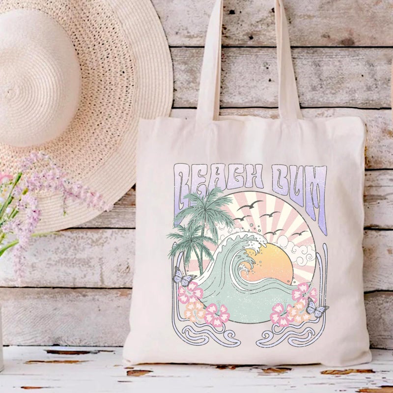 Kimoli Canvas Tote Bag Aesthetic Cute Beach Bag Reusable Grocery Shopping Bags Totes for Women Inspirational DM12C - Image 5