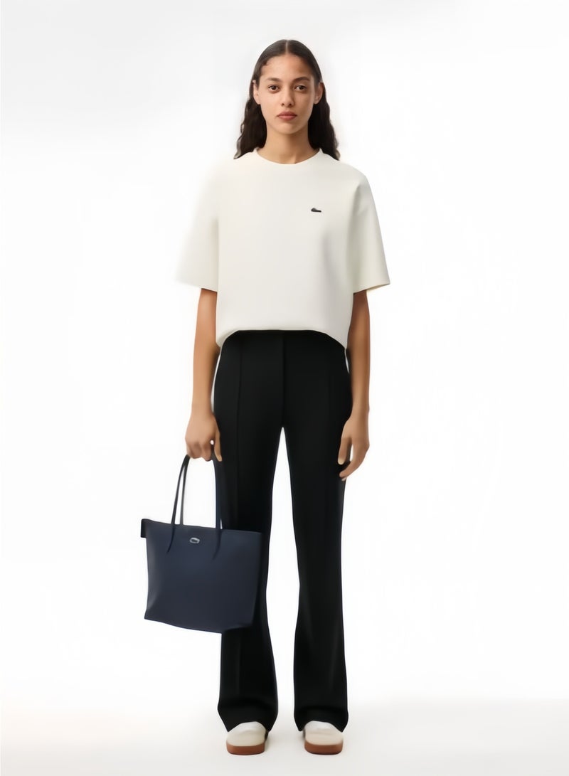 Lacoste Women's L12.12 Concept Fashion Versatile Large Capacity Zipper Handbag Tote Bag Shoulder Bag Medium Dark Blue - Image 3