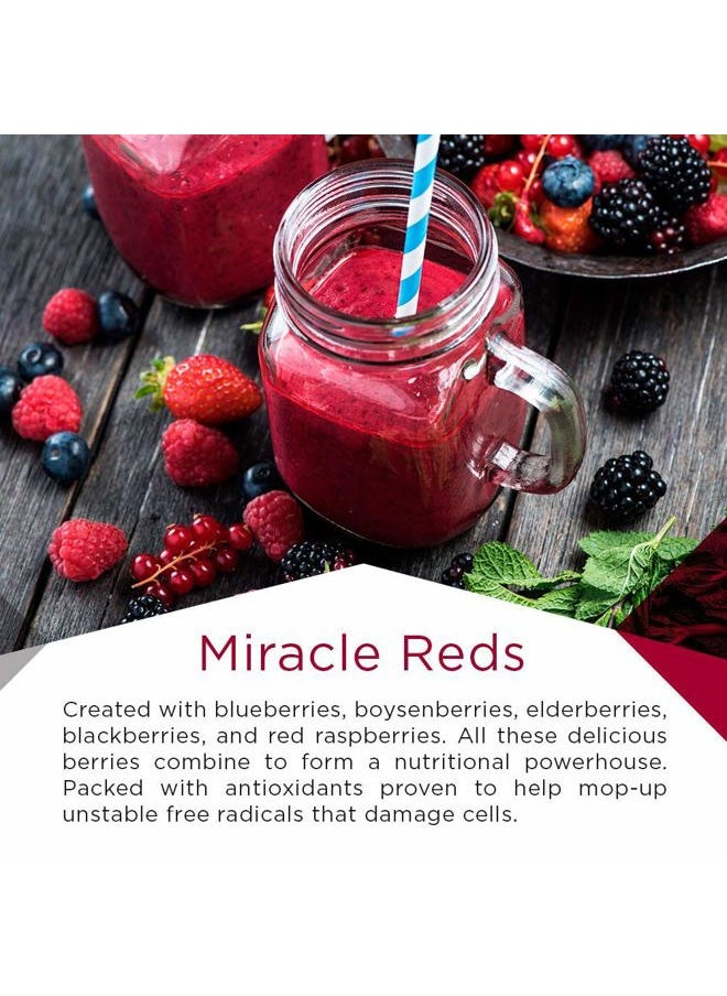 MacroLife Naturals - Miracle Reds Superfood Supplement Powder Antioxidants Polyphenols Enzymes Probiotics - Raw Non-GMO Organic Vegan Gluten & Dairy Free (30 Servings) - Image 1