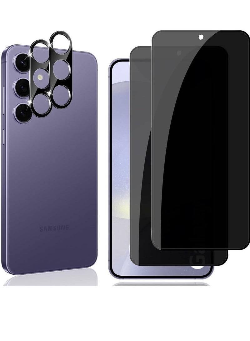 ELTRAZONE ELTRAZONE Privacy Tempered Glass Screen Protector for Samsung Galaxy S24 Plus/S24+ 5G with Camera Lens Protectors – Pack of 2, 9H Hardness, Anti-Scratch, Anti-Spy Protection