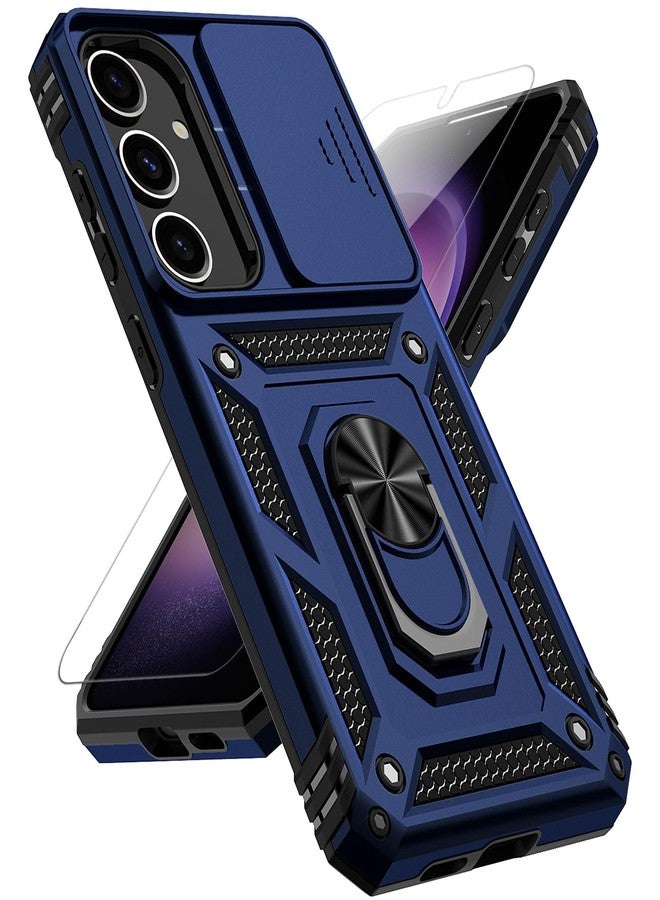 PUSHIMEI Samsung Galaxy S25 Plus Case with Slide Camera Cover, HD Screen Protector, Military Grade Drop Tested, Magnetic Ring Holder, Kickstand Protective Case for Galaxy S25+ Plus 5G 2025 - Image 1
