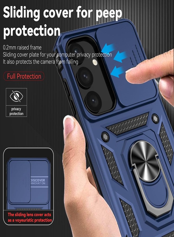 PUSHIMEI Samsung Galaxy S25 Plus Case with Slide Camera Cover, HD Screen Protector, Military Grade Drop Tested, Magnetic Ring Holder, Kickstand Protective Case for Galaxy S25+ Plus 5G 2025 - Image 3
