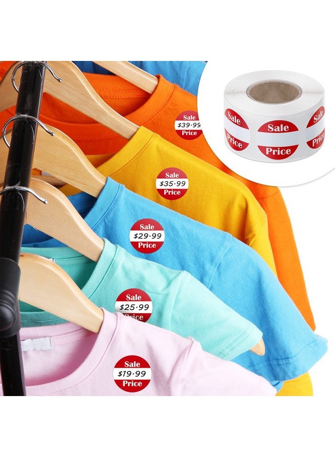 Tenare 1000 Pcs Garage Sale Price Labels Yard Sale Stickers 0.87 Inches Round Red Adhesive Discount Stickers Price Retail Stickers For Retail Store - Image 3