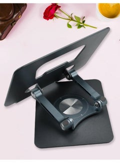DUSALA 360° Rotating Tablet Stand – Adjustable Height Foldable Metal Alloy Tablet Holder for Desk Use – Ergonomic Bracket Compatible with iPad, Android Tablets & Smartphones – Sturdy Desktop Stand for Office, Study, or Video Calls – Universal Compatibility  - Image 4