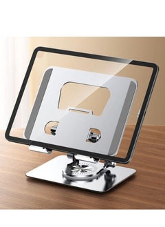 DUSALA 360° Rotating Tablet Stand – Adjustable Height Foldable Metal Alloy Tablet Holder for Desk Use – Ergonomic Bracket Compatible with iPad, Android Tablets & Smartphones – Sturdy Desktop Stand for Office, Study, or Video Calls – Universal Compatibility  - Image 3