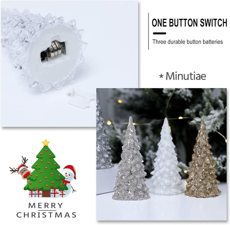 comfrt Christmas Tree Colorful LED Acrylic Night Light Christmas Decoration, Crystal Tree Night Lights Personalized Christmastree Lamp Multicolored Light Up Glitter Tabletop Figurine - Image 2