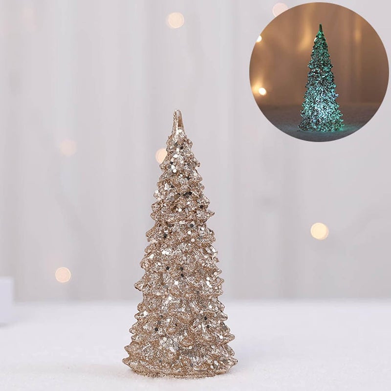 comfrt Christmas Tree Colorful LED Acrylic Night Light Christmas Decoration, Crystal Tree Night Lights Personalized Christmastree Lamp Multicolored Light Up Glitter Tabletop Figurine - Image 1