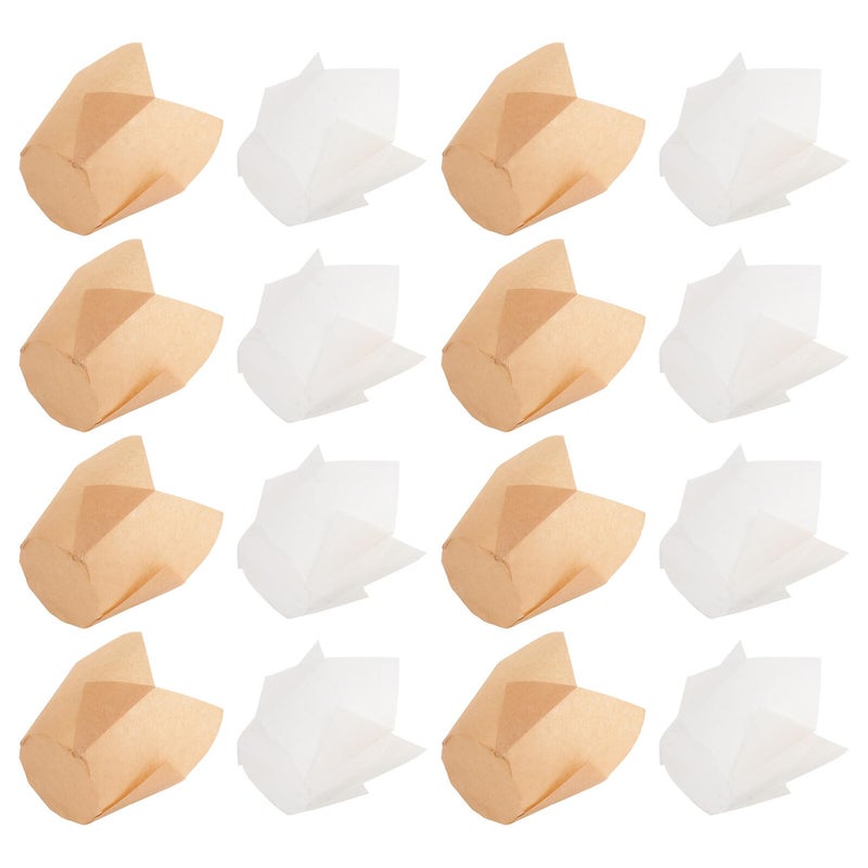 Greaseproof Tulip Cupcake Wrappers 100pcs Baking Cups for Muffins Desserts Party Paper Material - Image 2