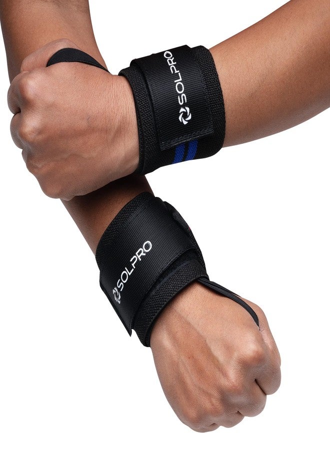 Solpro Predator Weight Lifting Wrist Support | Advanced Wrist Support for Powerlifting & Strength Training (Black/Blue) - Image 1