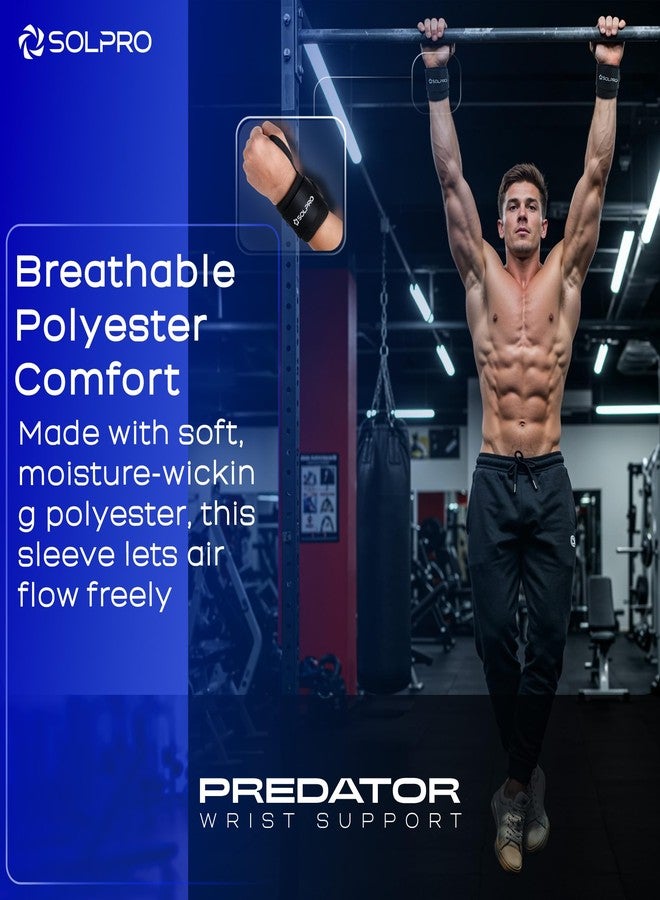 Solpro Predator Weight Lifting Wrist Support | Advanced Wrist Support for Powerlifting & Strength Training (Black/Blue) - Image 4