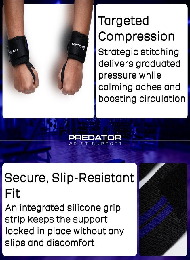 Solpro Predator Weight Lifting Wrist Support | Advanced Wrist Support for Powerlifting & Strength Training (Black/Blue) - Image 5