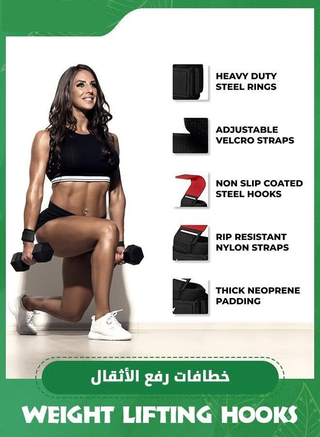 XiuWoo 1 Pair Weight Lifting Hooks, Heavy Duty Power Wrist Straps Hand Grip Support for Deadlifts, Pull Ups, Shrugs, Hand Grip Support Wrist Straps, Gym Gloves  - Image 4