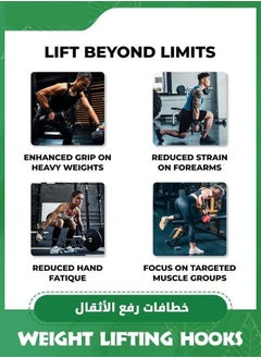 XiuWoo 1 Pair Weight Lifting Hooks, Heavy Duty Power Wrist Straps Hand Grip Support for Deadlifts, Pull Ups, Shrugs, Hand Grip Support Wrist Straps, Gym Gloves  - Image 5
