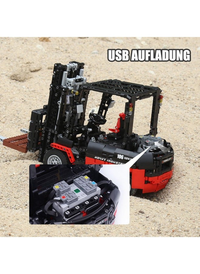 mould king 13106 Forklift Truck Building Block Kit, Moc Remote Control Heavy-Duty Shelf Lifted Truck Model Toy, Gift Toys For Kids Age 8+/ Adult (1,719 Pieces)  - Image 4