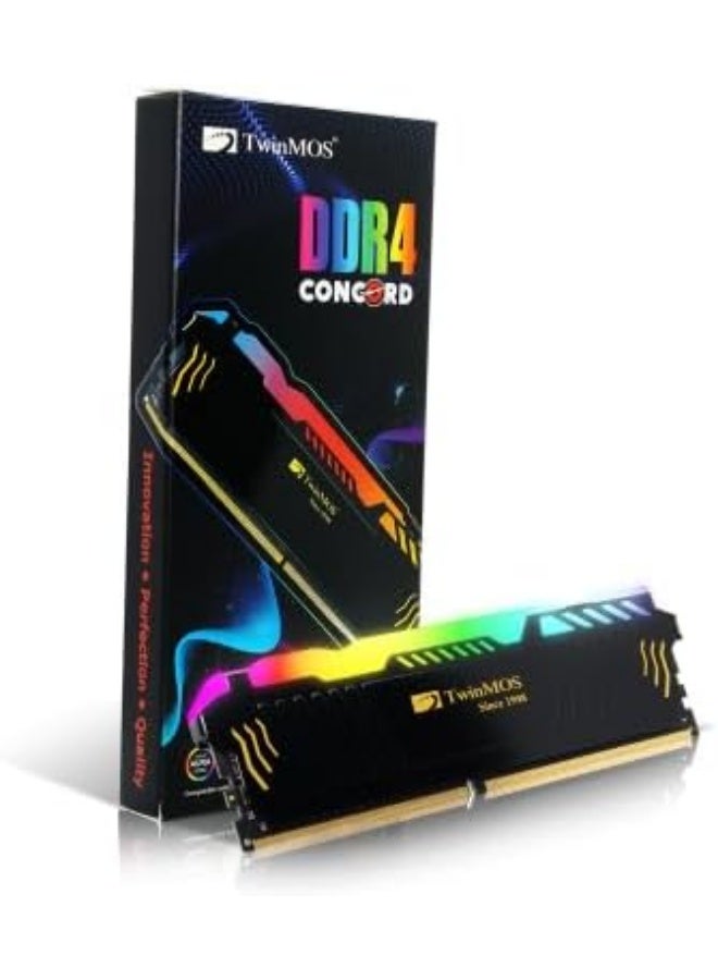 توين موس ذاكرة ألعاب TwinMO.S DDR4 سعة 8 جيجابايت، بتردد 3200 ميجاهرتز، CL16 RGB | ذاكرة سطح مكتب Concord PC4-25600 | إضاءة RGB | تبريد موزع حرارة من الألومنيوم | ذاكرة ألعاب DDR4 - Image 3