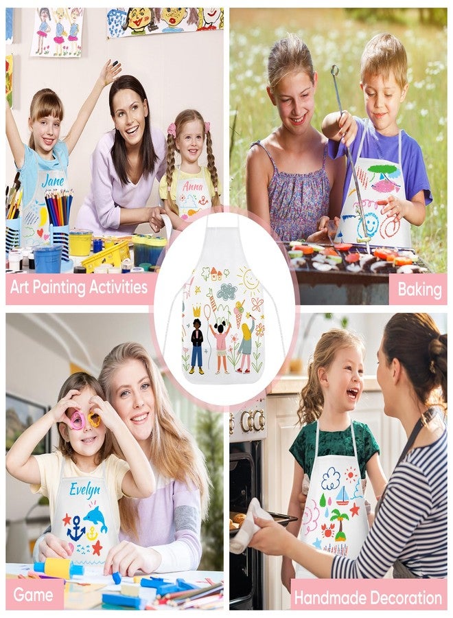 Morcheiong 36Pcs DIY Kid Aprons Set, Kids Painting Aprons with Colored Pen and Crafts Template for Handmade Craftsmanship Art Painting - Image 4