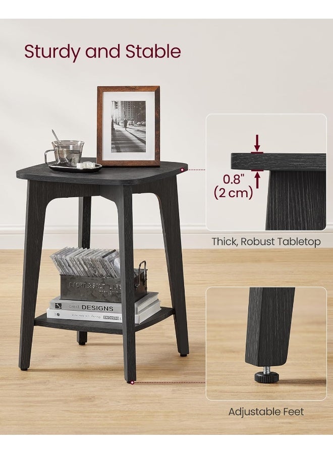 فاساجيل طاولة جانبية من VASAGLE – طاولة صغيرة مربعة مع رف سفلي، منضدة جانبية لغرفة النوم وغرفة المعيشة، رمادي فحمي، 40 × 40 × 54 سم - Image 5